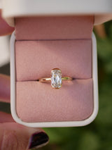 1.71 Carat Elongated Cushion Partial Bezel Ring