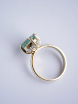 Emerald Beaded Diamond Ring