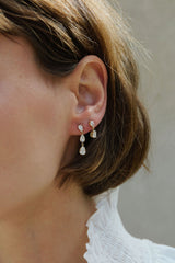 Long Diamond Petal Studs