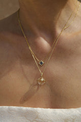 Blue Sapphire Burst Necklace