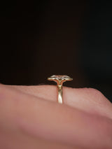 Oval Diamond Partial Bezel Ring