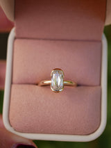 1.71 Carat Elongated Cushion Partial Bezel Ring