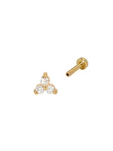 Flatback White Diamond Trio Stud