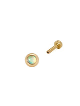 Flatback Bezeled Opal Stud