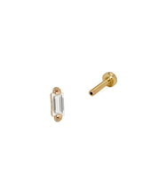Flatback Diamond Baguette Stud