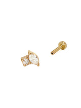 Flatback Diamond Toi et Moi Stud
