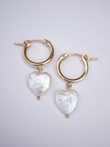 Pearl Heart Hoops