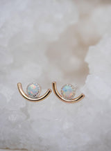 White Opal Arc Studs - Emily Warden Designs Site