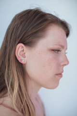 Silver Crescent Studs