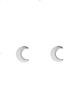 Silver Crescent Studs