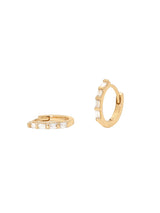 Diamond Baguette Huggie Hoops
