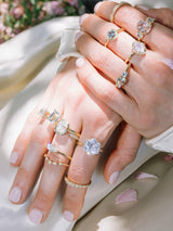 Hidden Halo Moval Diamond Ring