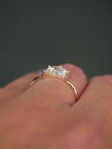 Geo Diamond Halfmoon Solitaire Ring