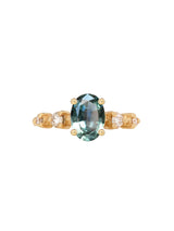 Teal Sapphire Distance Ring
