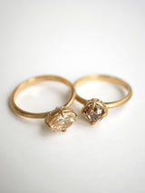 30% OFF: Round Hidden Halo Champagne Diamond Ring
