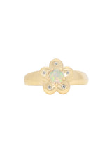 Opal Flower Pinky Signet