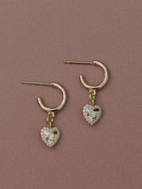Heart Charm Hoops