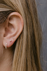 Moonstone Huggie Hoops