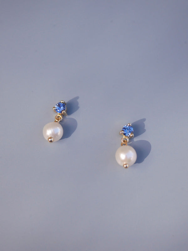 Sapphire Pearl Studs