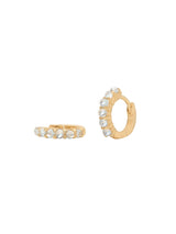 Moonstone Huggie Hoops