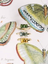 Green Tourmaline Triptych Ring