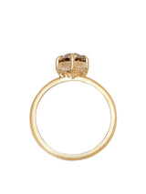 30% OFF: Round Hidden Halo Champagne Diamond Ring