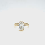 2 Carat Elongated Cushion Partial Bezel Ring