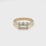 East West Elongated Cushion Diamond Ring