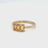 Citrine Triptych Ring