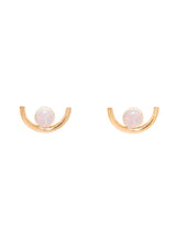 White Opal Arc Studs