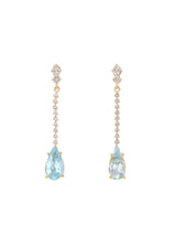 Aquamarine & Diamond Tennis Earrings