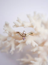 Pearl & Pink Sapphire Arc Ring