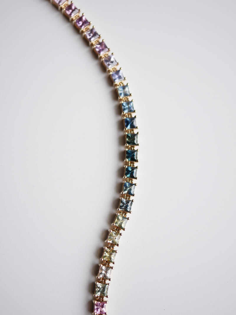 Princess Cut Sapphire Tennis Bracelet