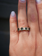 Green Sapphire & Baguette Ring