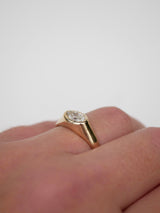 East West Diamond Signet Ring