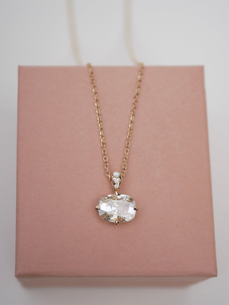 Antique Diamond Hidden Halo Pendant