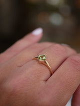 August Peridot Signet Ring