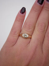 East West Diamond Signet Ring