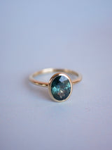 Teal Sapphire Bezel Ring