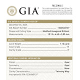 1.13ct 10.15x4.65x3.89mm GIA I1 H Hexagon Brilliant 27391-01