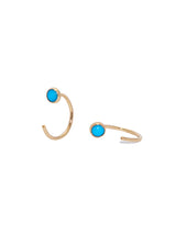 Turquoise Hugger Hoops