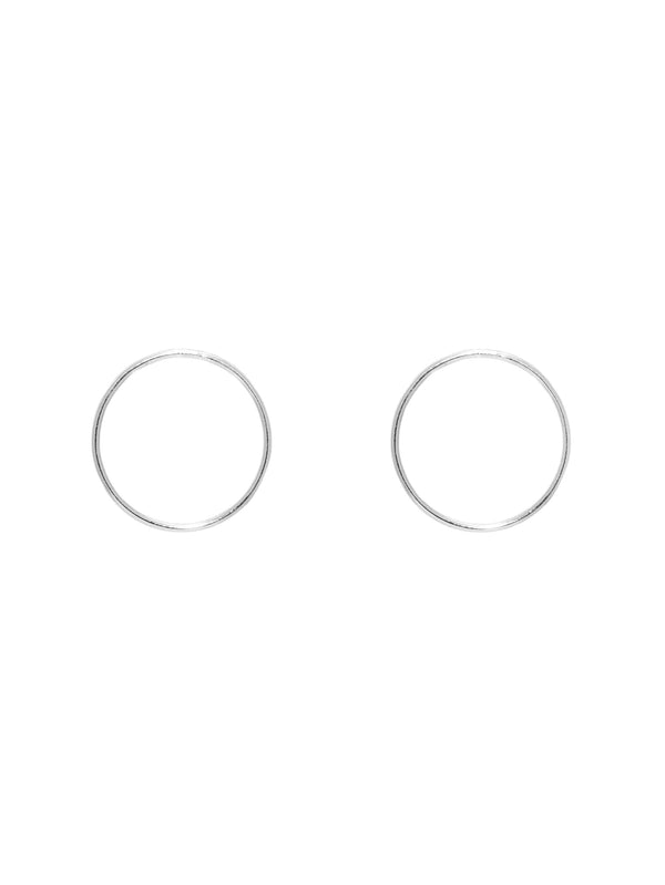 Silver Dainty Circle Studs