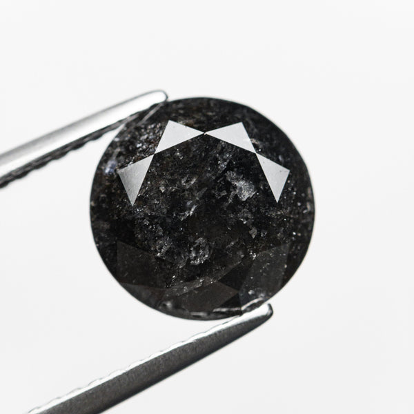 3.40ct 9.19x9.17x6.24mm Natural Fancy Black Round Brilliant 18933-01