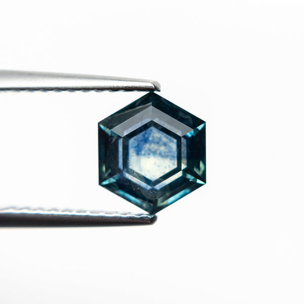 1.35ct 6.54x6.52x3.36mm Blue-Teal Hexagon Double Cut Sapphire 19374-01