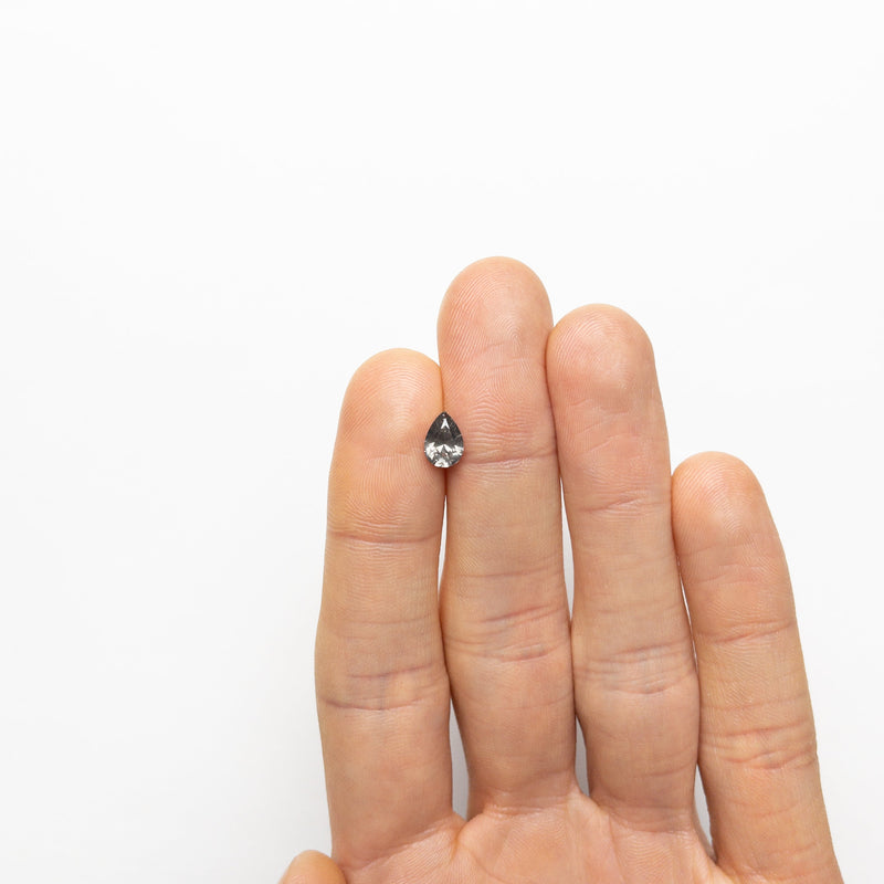 1.01ct 7.90x5.53x3.71mm GIA I1 Fancy Dark Grey Pear Brilliant 19544-01