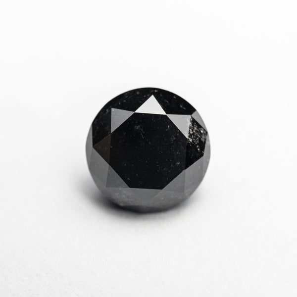 2.21ct 7.65x7.68x5.66mm Natural Fancy Black Round Brilliant 19625-01