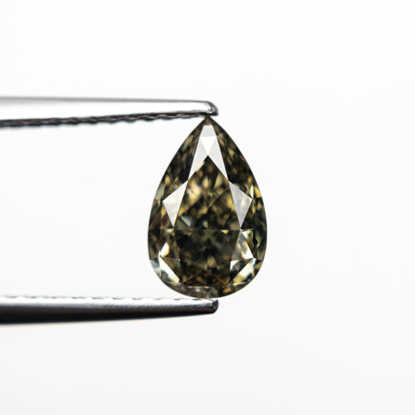 HOLD #D7738 - May 10 - 1.02ct 8.13x5.32x3.27mm SI1 Fancy Greenish Yellowish Brown Pear Brilliant 19778-02