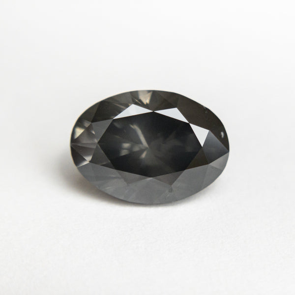 2.26ct 9.90x7.08x4.83mm Fancy Dark Grey Oval Brilliant 19911-01