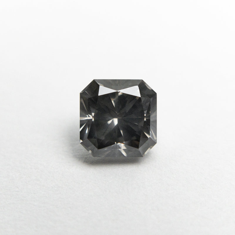 0.85ct 5.14x5.10x3.76mm SI1 Fancy Dark Grey Cut Corner Square Brilliant 19923-16