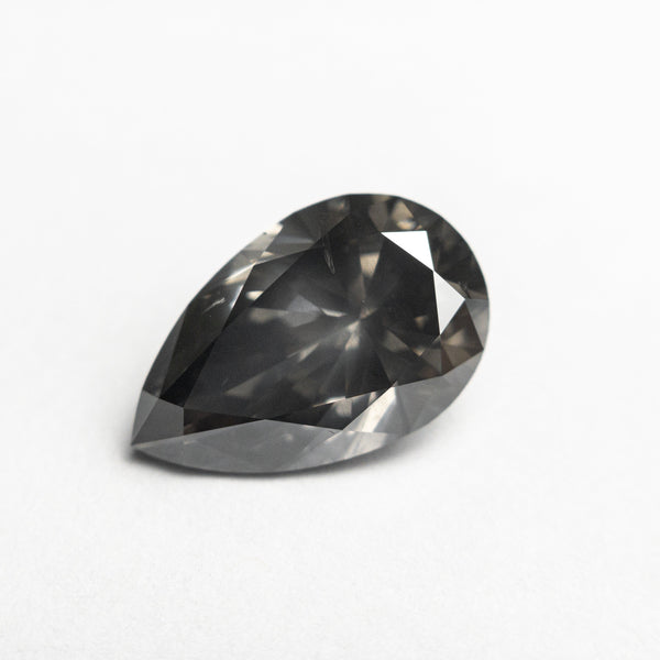 2.50ct 11.64x7.45x4.60mm GIA I1 Fancy Dark Grey Pear Brilliant 19925-01